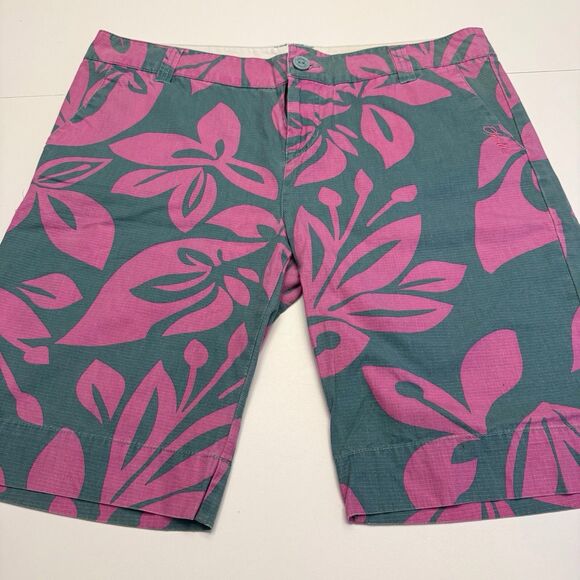 Vintage O'Neil Jr's 13 Green Pink 100% Ripstop Cotton Hawaiian Board Shorts - Picture 13 of 16